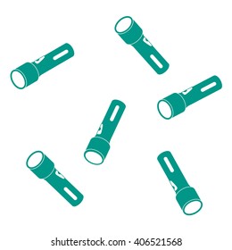 Nice picture of a colored flashlights on a white background