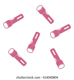 Nice picture of a colored flashlights on a white background
