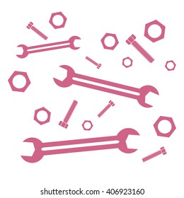 Nice picture of a colored tools on a white background