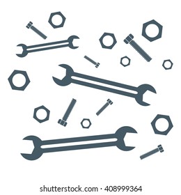 Nice picture of a colored tools on a white background