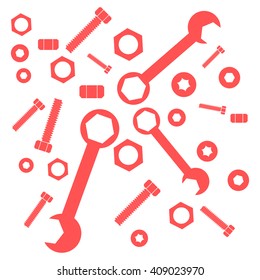 Nice picture of a colored tools on a white background