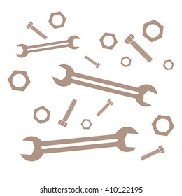 Nice picture of a colored tools on a white background