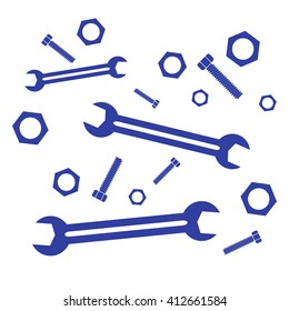 Nice picture of a colored tools on a white background