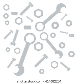 Nice picture of a colored tools on a white background