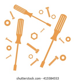 Nice picture of a colored tools on a white background