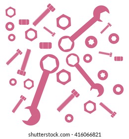 Nice picture of a colored tools on a white background