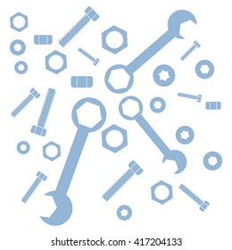 Nice picture of a colored tools on a white background