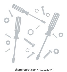 Nice picture of a colored tools on a white background