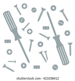 Nice picture of a colored tools on a white background