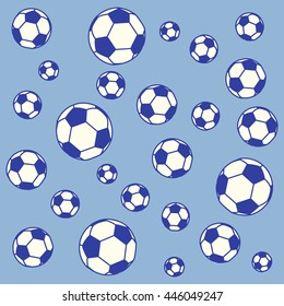 Nice picture of colorful football balls on a color background