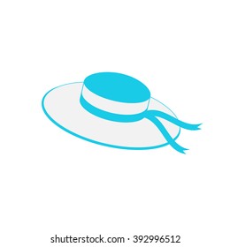 Nice picture with fashion summer hat on a white background