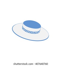 Nice picture with fashion summer hat on a white background