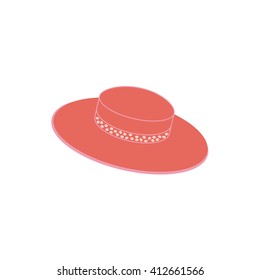 Nice picture with fashion summer hat on a white background