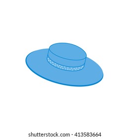 Nice picture with fashion summer hat on a white background