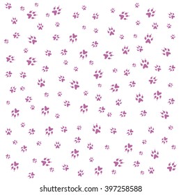 Nice picture of wild animal traces on a white background