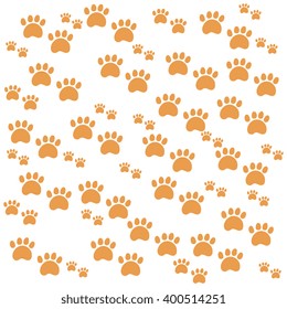 Nice picture of wild animal traces on a white background