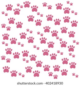 Nice picture of wild animal traces on a white background