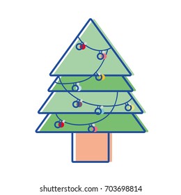 nice pine tree with lights decoration design