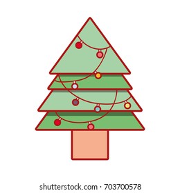 nice pine tree with lights decoration design