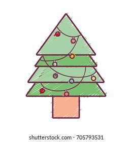 nice pine tree with lights decoration design