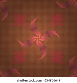 Nice pink, orange and red hand-drawn seamless vector illustration. Elegant seamless pattern with and Mandala elements.
