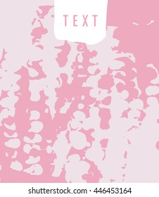 Nice pink organic vector stamp background pattern with text label on top