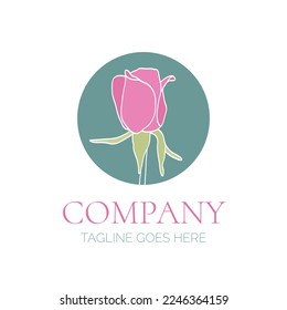 Diseño de logotipo rosa rosa