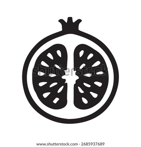 nice a pomegranate clise pices vector icon set design on white background