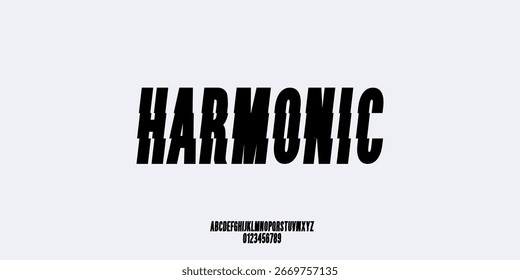 Nice  precision Condensed Font. Semi Bold Regular Uppercase Number Typography urban style alphabet fonts for fashion, sport, technology, digital, movie, logo design, vector illustration
