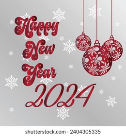 A nice and pretty new year wish card 2024