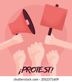 bonito diseño de protesta con carteles