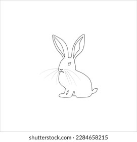 A nice rabbit vector line art work.