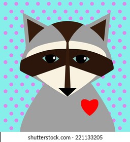 Nice Racoon vector in love
