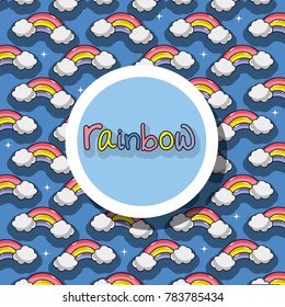 nice rainbow with clouds background design