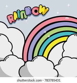 nice rainbow with clouds in the sky design
