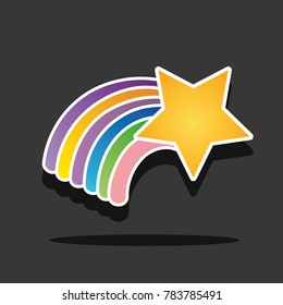 nice rainbow with star in sky design