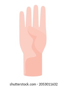 schöne, hellhörige Hand auf Weiß