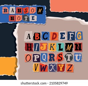 nice ransom note alphabet font illustration