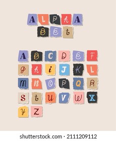 nice ransom note alphabet font poster