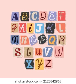 nice ransom note alphabet font design