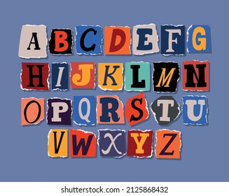 nice ransom note alphabet font cartel