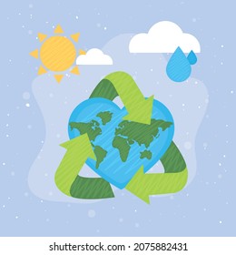 nice recycle illustration with items