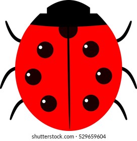 Nice red cartoon ladybug