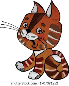 Nice Red cat on a white background.
