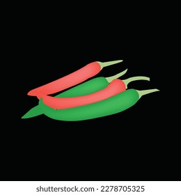 Nice Red and green pepper vector artwork.