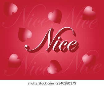 Nice with red hears background