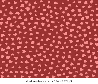 Nice red seamless patterns with hearts designed for Valentine's Day or another holiday.