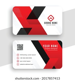 nice red and white geometric business card design