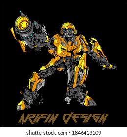 Nice Robot Vector For Design Pamphlet Or Banner Stickers Etc.