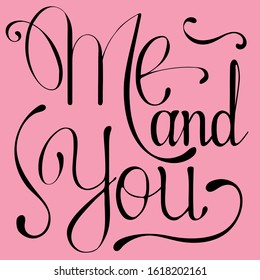 nice and romantic hand writing decorative lettering for valentine's day